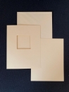 Doppelkarte matt mit Ausschnitt, beige